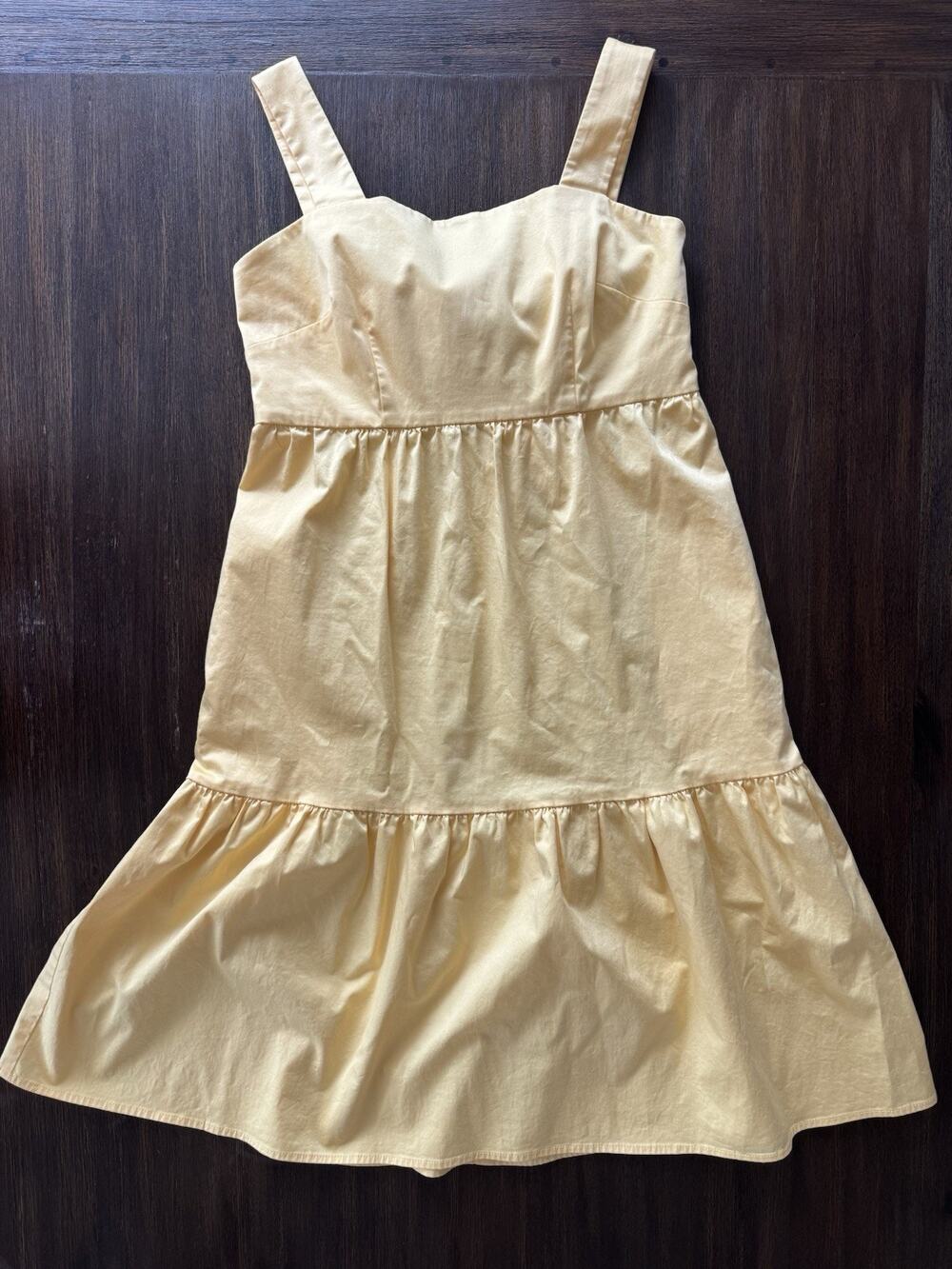 Gal Meets Glam Dress Women’s 8 Yellow Stretch Poplin Resort Tea Feminine